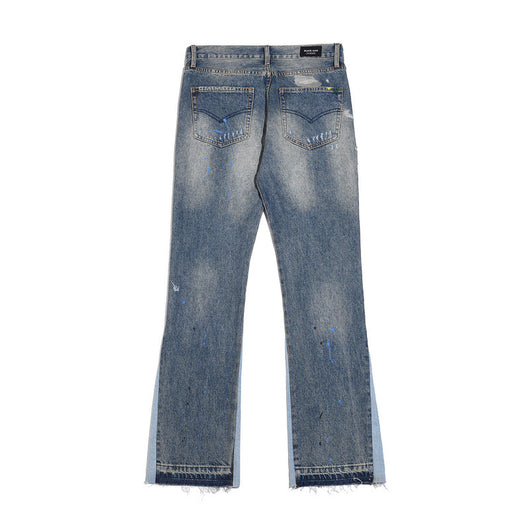 Jeans Casuales Desgastados con Efecto Salpicado de Agua - Image 10