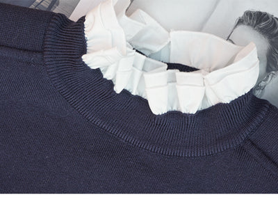 Suéter Holgado para Mujer con Cuello Alzado y Efecto Dos Piezas - Image 13
