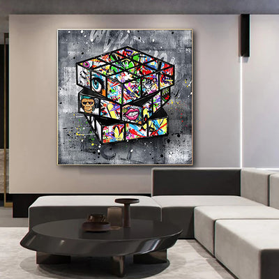 Cuadro de Lona Cubo Rubik Banksy - Arte Urbano Moderno - Image 10