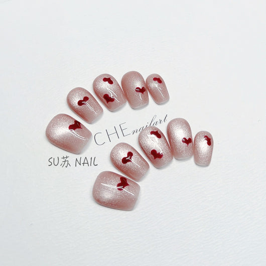 Uñas Postizas Cuadradas Blancas Cat Eye - Parches Adhesivos - Image 8