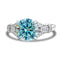Moissanite Row Diamond Ring Female Exaggerated Sterling Plateado Simple No 5 Primary Azul