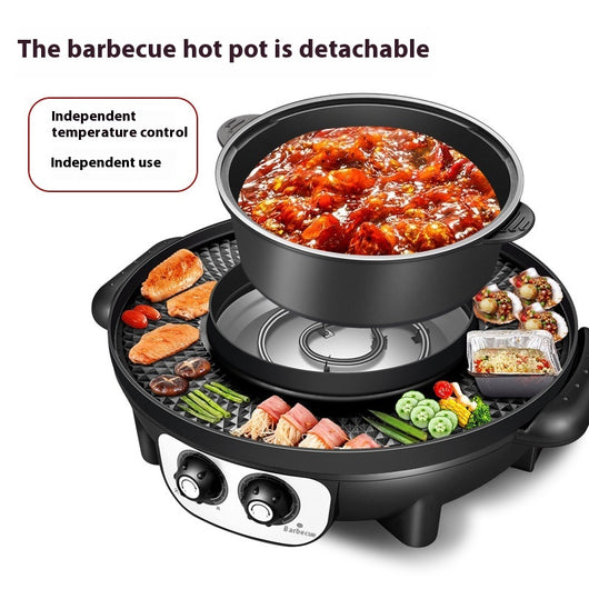 Parrilla Eléctrica Coreana Multifuncional 2 en 1: Hot Pot y Horno Desmontable - Image 3