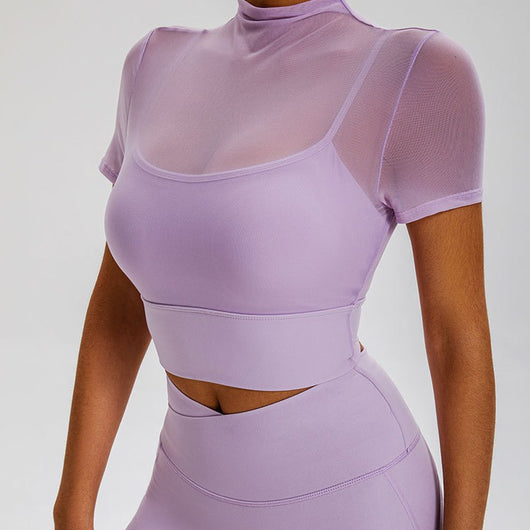 Top Deportivo Cuello Alto con Soporte de Pecho - Diseño Sensual Granate - Image 2
