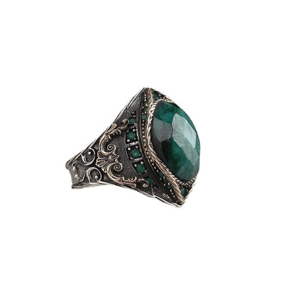 Anillo Retro de Circón Azul Marino - Diseño Europeo Elegante - Image 7