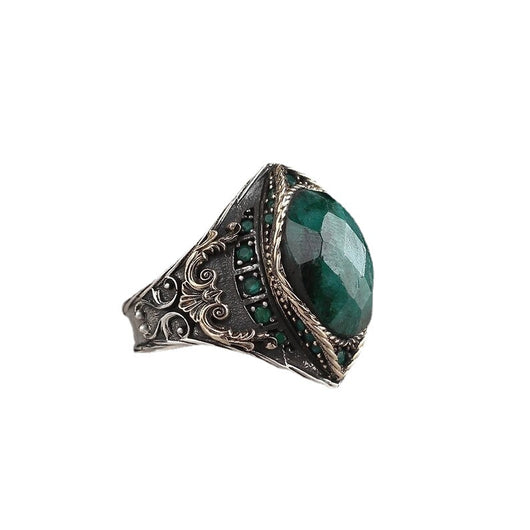 Anillo Retro de Circón Azul Marino - Diseño Europeo Elegante - Image 7