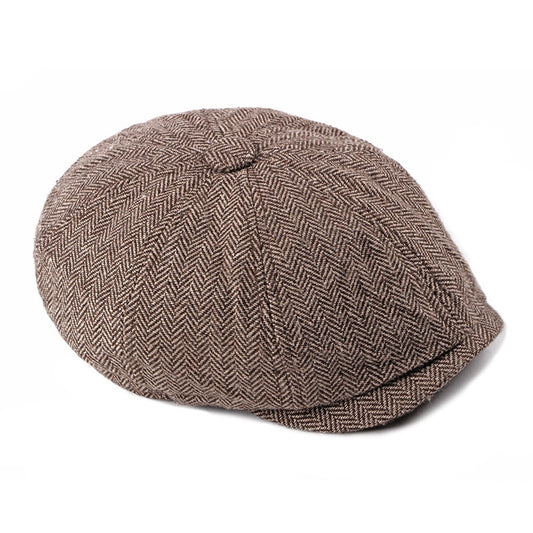 Boina Octagonal a Cuadros para Hombre - Estilo Retro Vintage