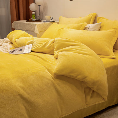 Juego de Sábanas Edredón Doble Faz Polar Amarillo Cálido - Image 11