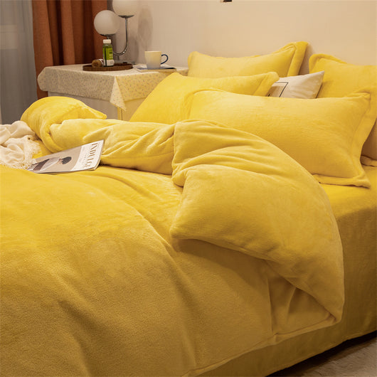 Juego de Sábanas Edredón Doble Faz Polar Amarillo Cálido - Image 11