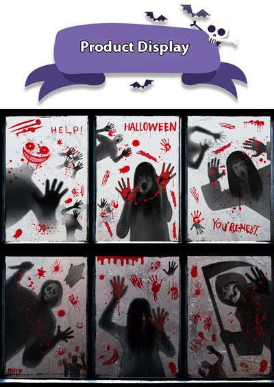 Adhesivos Electrostáticos para Vidriera Halloween - Fantasma y Calavera - Image 14