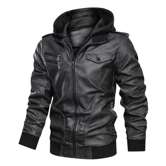 Chaqueta de Cuero PU Lavable para Hombre con Forro Removible - Image 12
