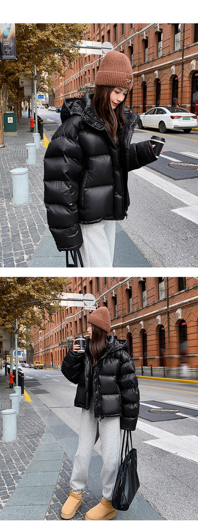 Chaqueta Puffer Corta Marrón Maillard para Mujer - Image 9
