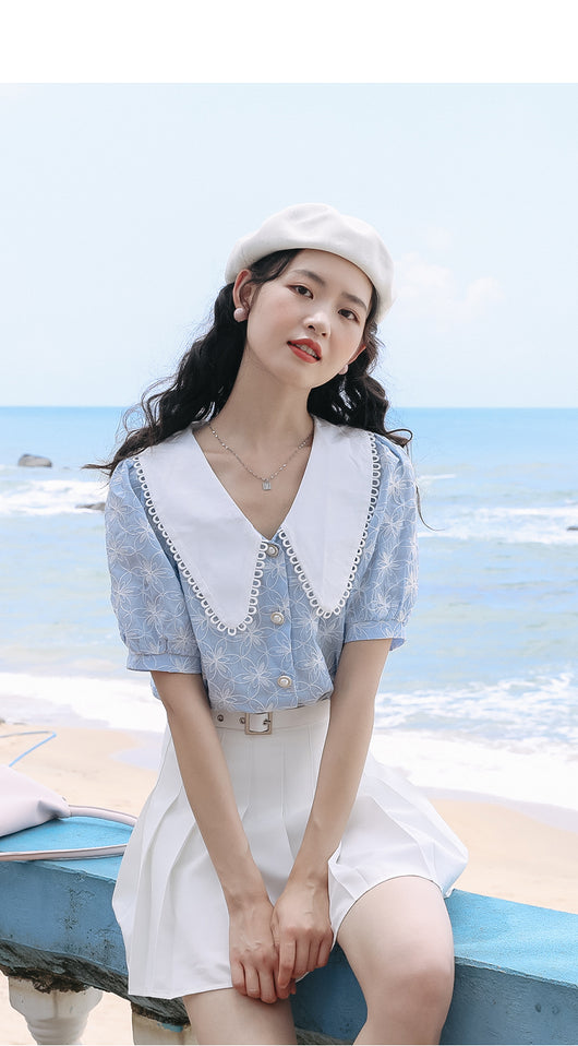 Blusa Elegante con Cuello Muñeca y Mangas Abullonadas - Image 11