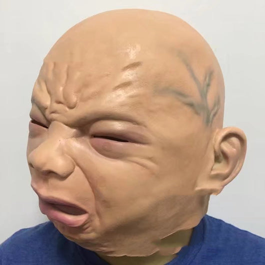 Máscara de Látex Bebé Sonriente y Llorón para Halloween