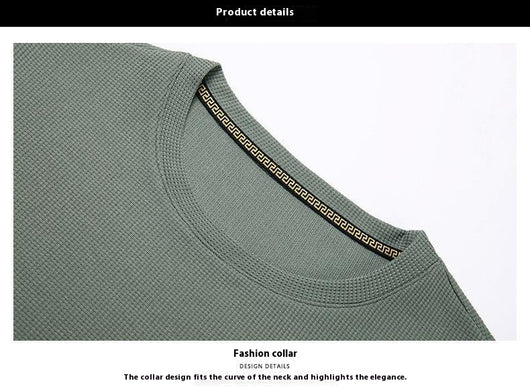 Playera Holgada de Cuello Redondo con Textura Waffle para Hombre - Image 30