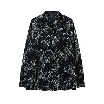 Camisa Suelta Estampado Bosque de Bambú para Hombre - Image 12
