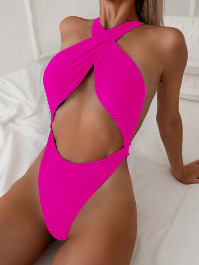 Bikini Enterizo Ajustado Cuello Alto para Mujer - Image 5