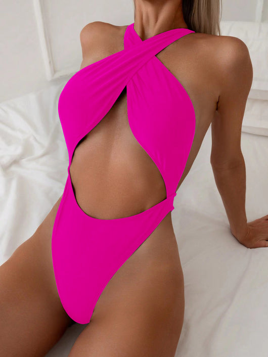 Bikini Enterizo Ajustado Cuello Alto para Mujer - Image 5