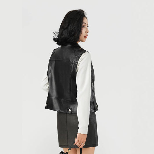 Chaleco de Cuero Premium con Solapa de Traje - Image 3