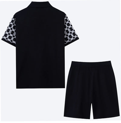 Traje Tejido Jacquard Geométrico con Cuello Cubano para Hombre - Image 15