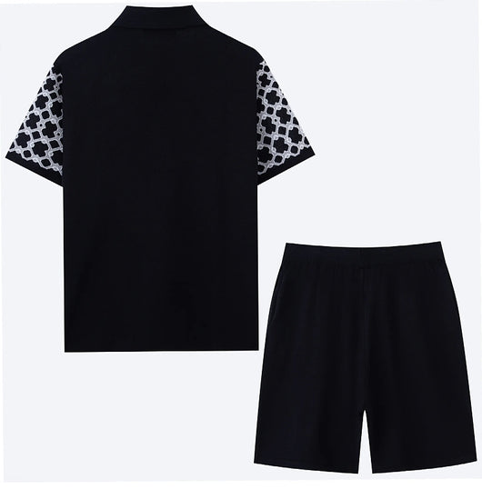 Traje Tejido Jacquard Geométrico con Cuello Cubano para Hombre - Image 15