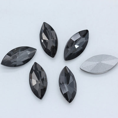 Diamante Suelto de Cristal Facetado Ojo de Caballo con Base Plateada - Image 7