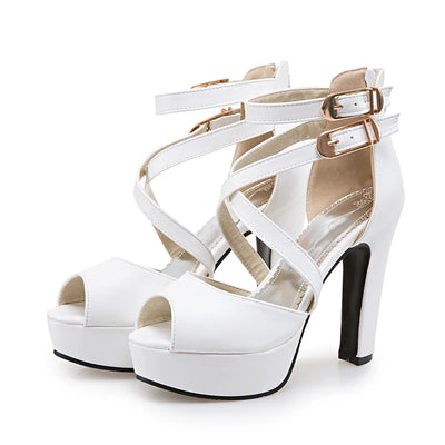 Sandalias Romanas de Tacón Grueso con Hebilla Elegante para Mujer - Image 20