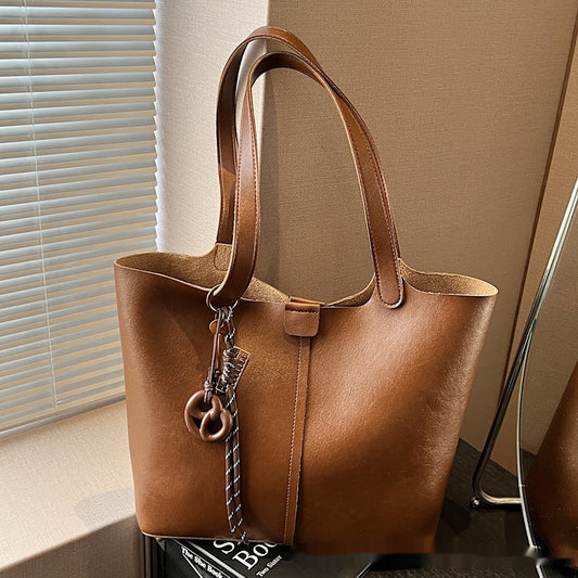 Bolsa Tote Retro Texturizada de Gran Capacidad para el Hombro - Image 2