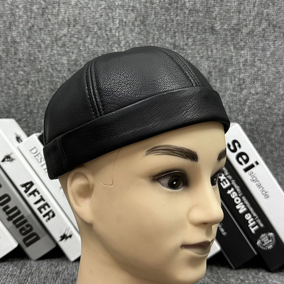 Gorro de Cuero Oveja Abovedado para Otoño e Invierno