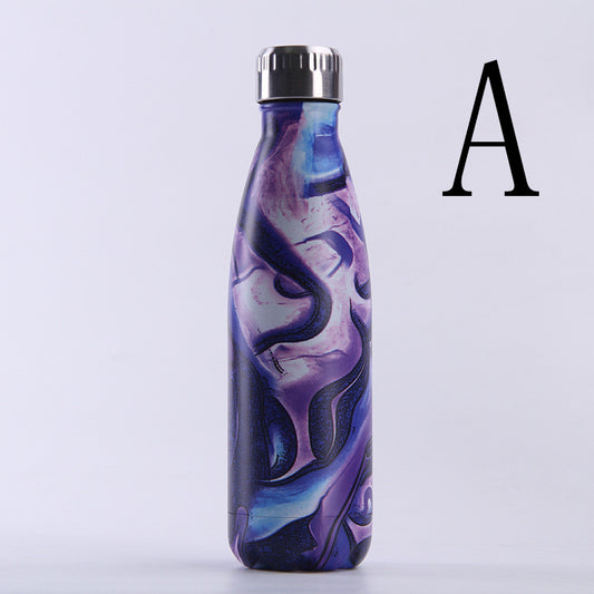 Vaso Térmico Doble Capa con Diseño Mármol - Botella Elegante Boca Estrecha - Image 2
