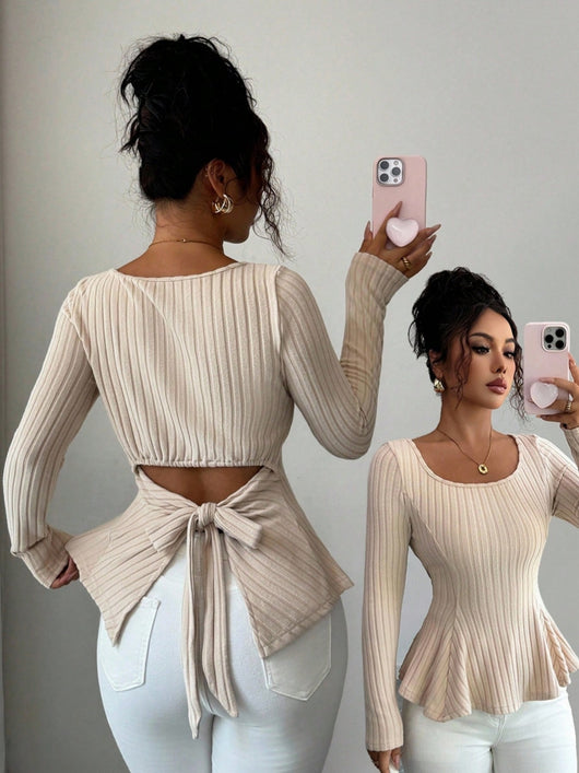 Blusa Manga Larga con Espalda Abierta Elegante - Image 12