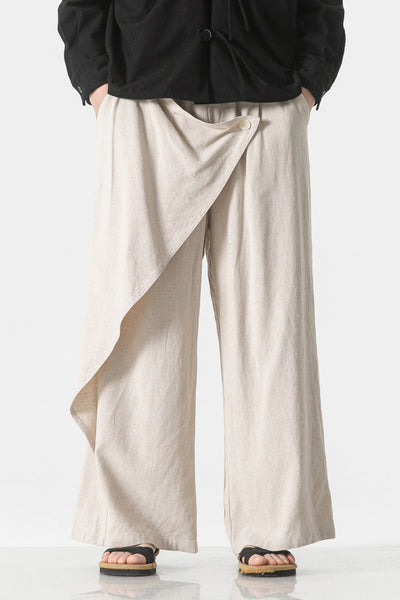 Pantalones Holgados de Algodón y Lino - Estilo Retro Tallas Grandes para Hombre - Image 4
