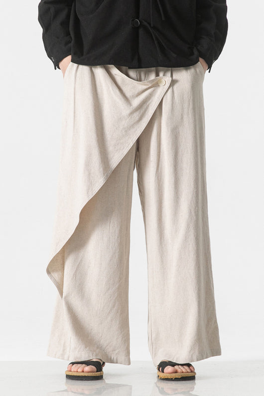 Pantalones Holgados de Algodón y Lino - Estilo Retro Tallas Grandes para Hombre - Image 4