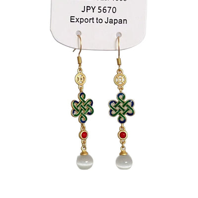 Aretes de Borla Nudo Chino Estilo Nacional Cheongsam - Image 5