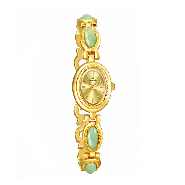 Reloj de Pulsera Lujo para Mujer con Jade Hetian Natural - Diseño Retro Impermeable - Image 7
