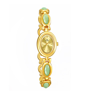 Reloj de Pulsera Lujo para Mujer con Jade Hetian Natural - Diseño Retro Impermeable - Image 7