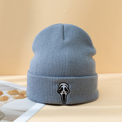 Gorro Tejido Calavera Bordada Halloween - Abrigo Unisex Otoño Invierno - Image 3