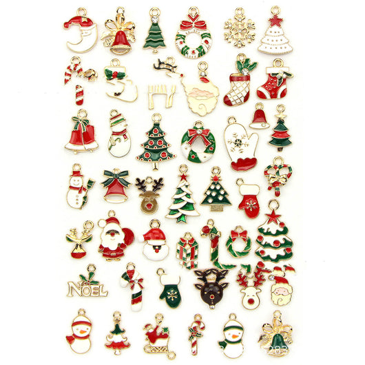 Set de 45 Accesorios para Cabello Navideños con Colgantes de Gota de Aceite - Image 9