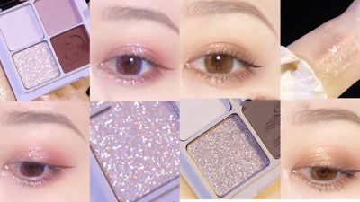 Paleta de Sombras de Ojos 4 Colores Mate Perlado Gris Tierra Púrpura Impermeable con Brillo - Image 7