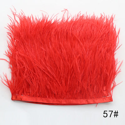 Cinturón Tejido de Color Sólido con Encaje de Plumas de Avestruz - Image 5
