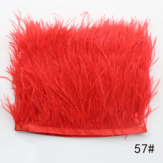 Cinturón Tejido de Color Sólido con Encaje de Plumas de Avestruz - Image 5