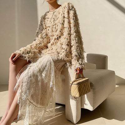 Falda Midi Capas de Encaje Elegante - Image 9