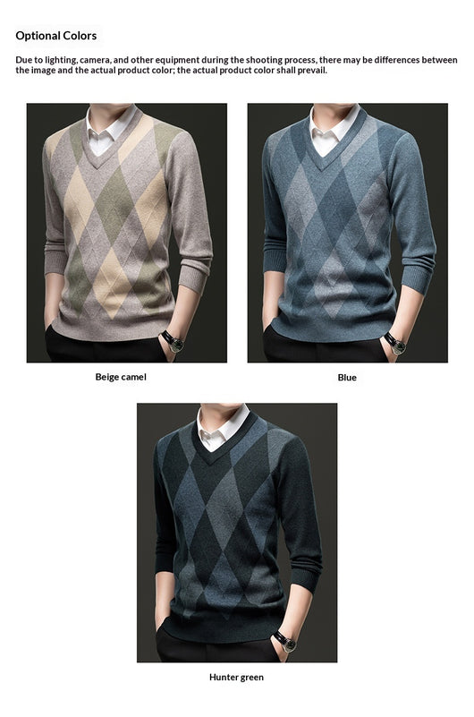 Suéter Casual de Cuello en V para Hombre - Tejido Premium - Image 12