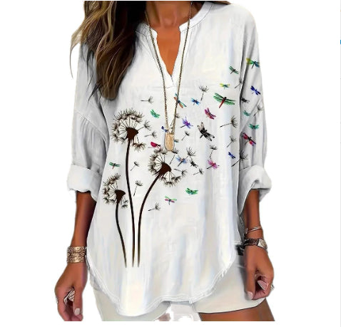 Blusa Mujer Cuello Parado con Botones y Hombros Caídos - Image 12