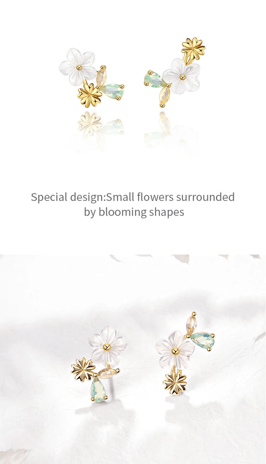 Aretes de Botón Floral Weiming - Diseño Elegante en Flor - Image 9