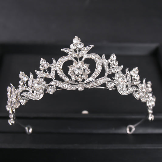 Corona de Novia Estilo Barroco con Perlas y Pedrería de Aleación - Image 2