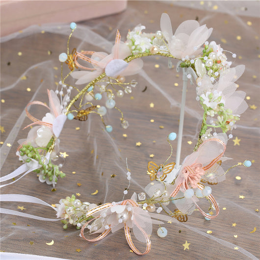 Corona de Flores de Seda para Novia y Damas de Honor