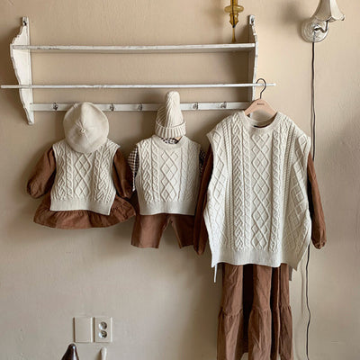 Chaleco Tejido Oversized con Patrón de Lino - Diseño Holgado y Versátil - Image 17