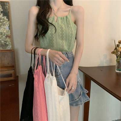 Camiseta Tejida Sin Mangas con Espalda Abierta para Primavera - Image 2