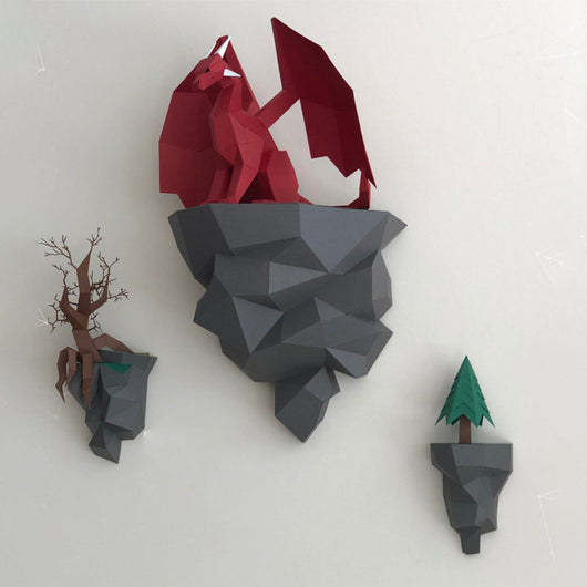 Dragón de Papel Decorativo para Pared - Modelo Sentado en la Isla - Image 15