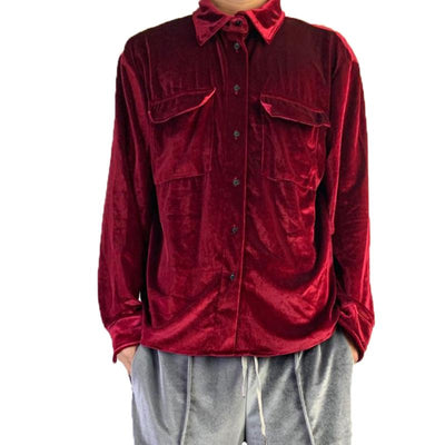 Camisa de Terciopelo Dorado con Manga Larga - Diseño Versátil y Elegante - Image 9